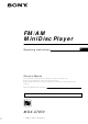 Sony MDX-C7970 Operating Instructions Manual