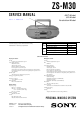 Sony ZS-M30 Service Manual