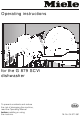 Miele G 879 SCVi Operating Instructions Manual