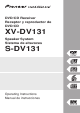 Pioneer XV-DV131 Operating Instructions Manual