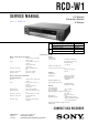 Sony RCD-W1 Service Manual