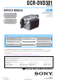 Sony DCR-DVD301 Service Manual