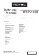 Rotel RSP-1068 Technical Manual
