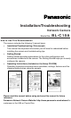 Panasonic BL-C10A Installation/Troubleshooting Manual