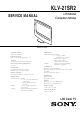 Sony KLV-21SR2 Service Manual