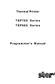 Star Micronics TSP700 Series Programmer's Manual