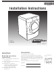 Whirlpool 3RAWZ480E Installation Instructions Manual