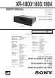Sony XR-1800 Service Manual
