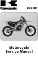 Kawasaki KX250F Service Manual