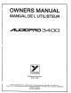 YORKVILLE Audiopro 3400 Owner's Manual