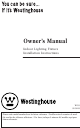 Westinghouse Indoor Lighting Fixture Owner's Manual