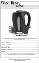 West Bend KETTLE Instruction Manual