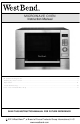 West Bend MICROWAVE OVEN Instruction Manual