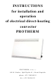 PROTHERM electrical direct-heating convector Instructions Manual