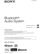 Sony MEX-BT3800U Operating Instructions Manual