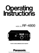 Panasonic RF -4800 Operating Instructions Manual