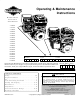 Briggs & Stratton 110400 Operating & Maintenance Instructions