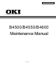 Oki B4500 Maintenance Manual
