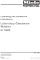 Miele G 7883 Operating And Installation Instructions