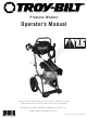 Troy-Bilt Pressure Washer Operator's Manual