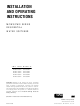3M MCWS075ME Installation And Operating Instructions Manual
