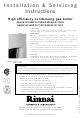Rinnai Q85SN Installation & Service Instructions Manual