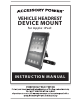 Accessory Power Vehicle Headrest Mount for Apple iPad Instruction Manual