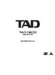 TAD D600 Owner's Manual