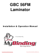 GBC 56FM Installation & Operation Manual