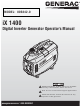 Generac Power Systems iX 1400 005842-0 Operator's Manual