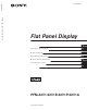 Sony PlasmaPro PFM 42V1 Operation Instructions Manual