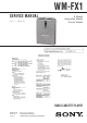Sony WM-FX1 Service Manual