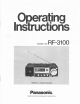 Panasonic RF-3100 Operating Instructions Manual