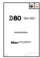 Nikon D80 VBA14001 Repair Manual