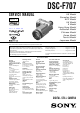 Sony Cyber-shot DSC-F707 Service Manual