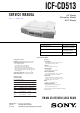 Sony ICF-CD513 Service Manual