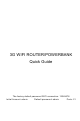 Floureon 3G WIFI ROUTER/POWERBANK Quick Manual