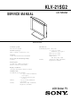 Sony KLV-21SG2 Service Manual