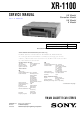 Sony XR-1100 Service Manual