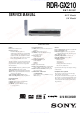 Sony RDR-GX210 Service Manual
