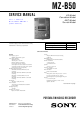 Sony MZ-B50 Service Manual