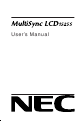 NEC MultiSync LCD1525S User Manual
