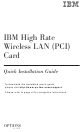 IBM HighRate WirelessLAN(PCI) Card Quick Installation Manual