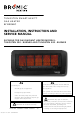 Bromic Heating tungsten 300 Installation, Instruction And  Service Manual