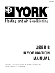 York SINGLE PACKAGE AIR CONDITIONER User's Information Manual