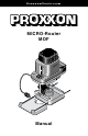 Proxxon MICRO-Router MOF Owner's Manual