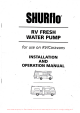 SHURflo RVFRESH WATER PUMP Installation And Operation Manual