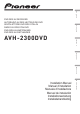 Pioneer AVH-2300DVD Installation Manual