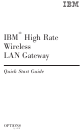 IBM High Rate Wireless LAN Gateway Quick Start Manual