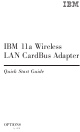 IBM 11a Wireless LAN CardBus Adapter Quick Start Manual
